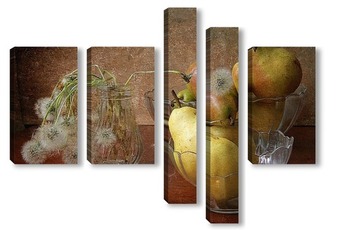 Модульная картина Одуванчики с грушами