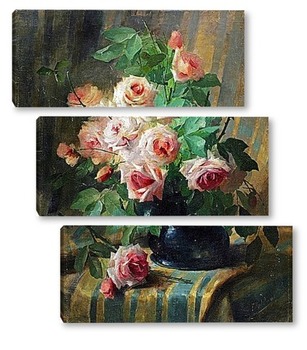 Модульная картина Натюрморт с алыми розами