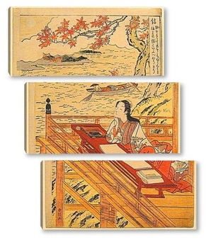 Модульная картина Преданность (Голень), изображенная как Murasaki Shikibu, от ряда