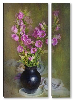 Модульная картина Розовые колокольчики в вазе