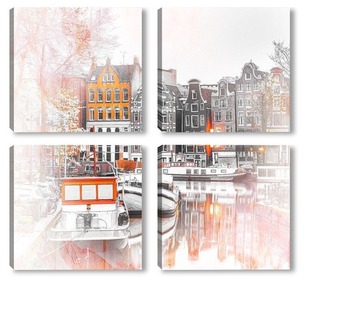 Модульная картина Архитектура Амстердама