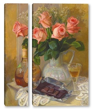 Модульная картина Розы и шоколад