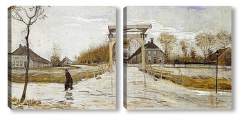 Модульная картина Подъемный мост в Нью-Амстердам, 1883