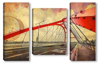 Модульная картина Алый мост 