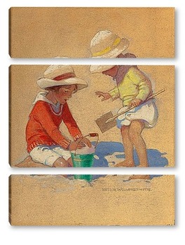 Модульная картина Дети в песочнице 