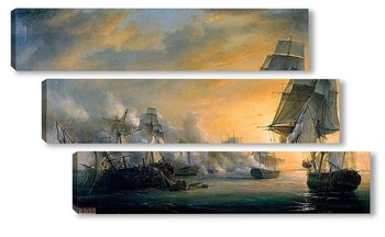  Морской бой между французским фрегатом Канонир и английским кора
