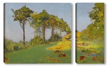 Модульная картина Лето на Жюпий-Сюр-Мёз, деревья