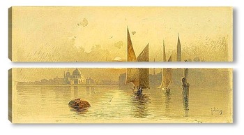 Модульная картина Вид Венеции на закате