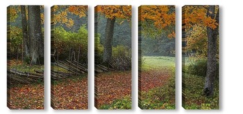 Модульная картина Осень на хуторе