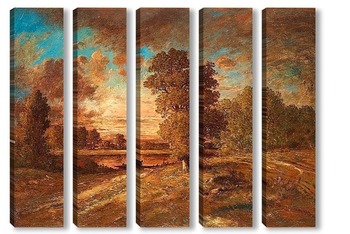Модульная картина Пейзаж с закатом