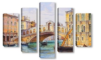 Модульная картина Мост Риальто в Венеции