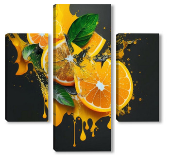 Модульная картина Апельсин 3 арт