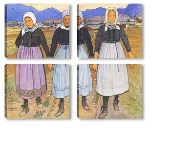 Модульная картина Три девушки, 1920