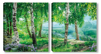 Модульная картина Водопады и леса 57001