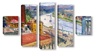 Модульная картина Вид Старого Бородинского моста. 1943