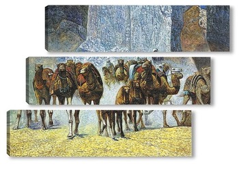 Модульная картина Стадо верблюдов