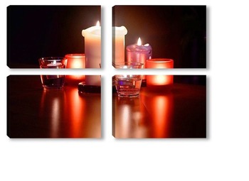 Модульная картина Романика при свечах