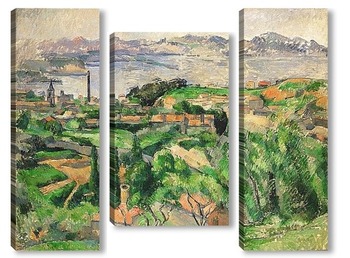 Модульная картина Вид на залив Марсель с деревни Сен-Анри