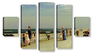 Модульная картина На пляже в Кони-Айленд