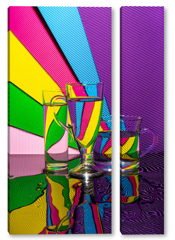  Геометрический натюрморт с Тенью от фиолетовой лампочки 