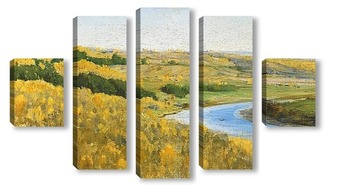 Модульная картина Река Ока,золотая осень