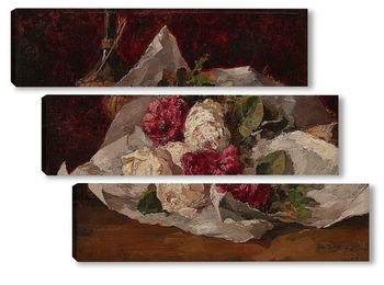 Модульная картина Букет из роз, 1879
