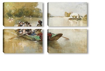 Модульная картина Игра на лодках, 1881