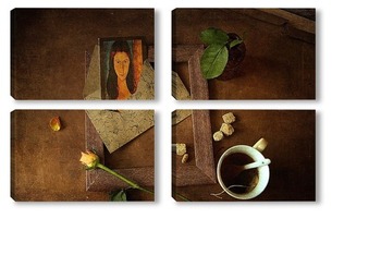 Модульная картина За чашкой чая с Модильяни 