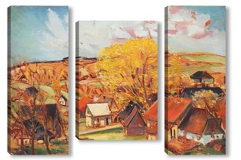 Модульная картина Осенний пейзаж в Печине