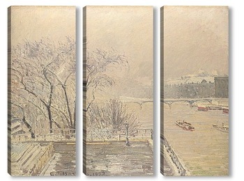 Модульная картина Лувр под снегом