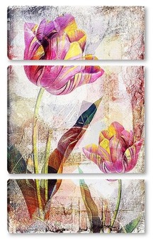 Модульная картина Яркие тюльпаны