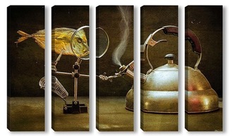 Модульная картина Вомер и кипящий чайник