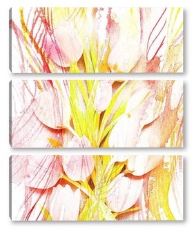 Модульная картина Весенние тюльпаны