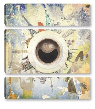 Модульная картина Мировая кружка кофе 