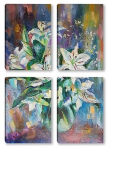 Модульная картина Букет с лилиями