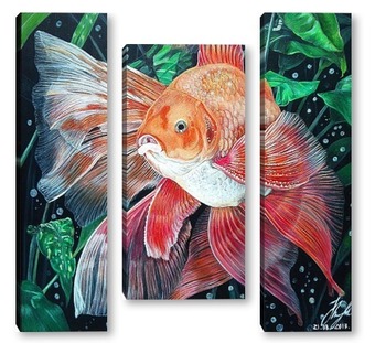 Модульная картина Золотая рыбка.