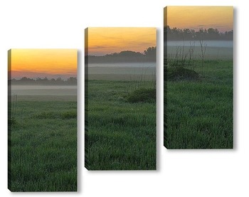 Модульная картина Утренний туман