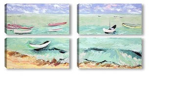 Модульная картина Лодки у побережья