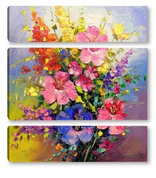 Модульная картина Букет луговых цветов