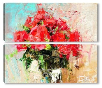 Модульная картина Букет красных роз