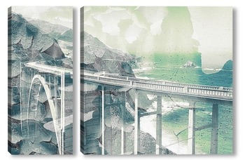 Модульная картина Мост через пролив