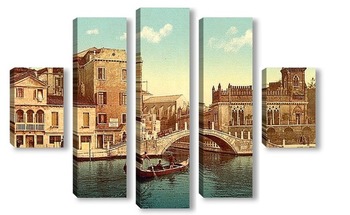 Модульная картина Канал и гондолы, Венеция, Италия
