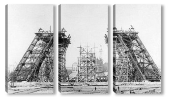  Эйфелева башня вначальной стадии строительства,1887г.