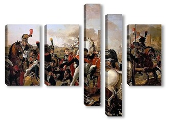  Наполеон ведет армию через мост Лех близ Аугсбурга