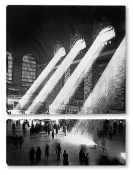 Модульная картина Солнечные лучи в Главном центральном вокзале Нью-Йорка.