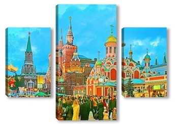 Модульная картина Казанский собор на Красной площади.