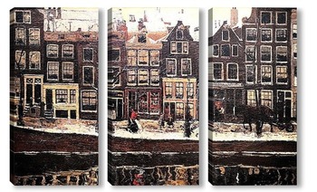 Модульная картина Лори канал Амстердам. 1895.