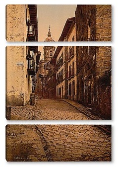 Модульная картина Главная улица,Фуэнтеррабия, Испания. 1890-1900 гг