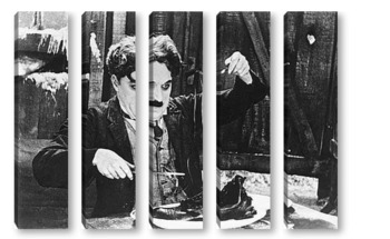  Чарли Чаплин и Палетта Годар в фильме\"Новые времена\",1936г.