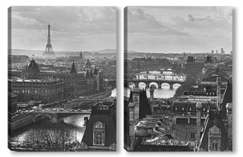 Модульная картина Вид на город и Сену,Париж